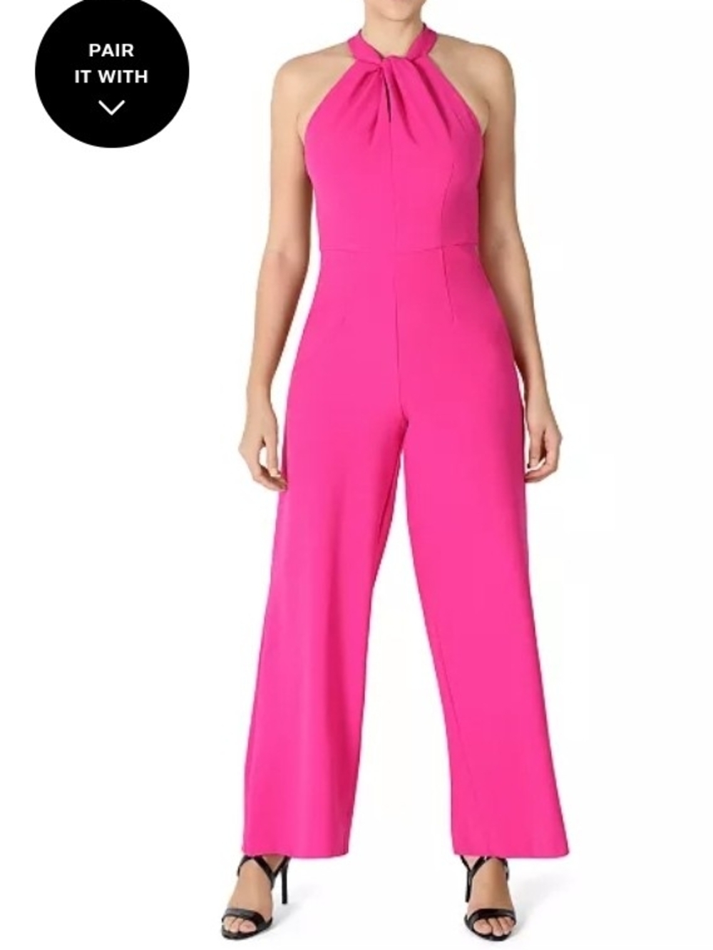 Nordstrom Pink Halter-Neck Wide-Leg Jumpsuit